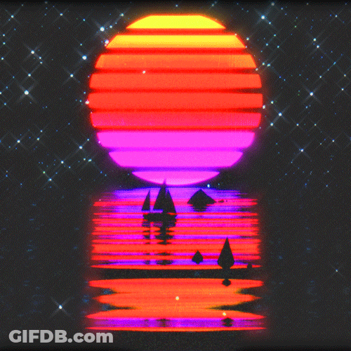 Moon Waves In Pink Orange Theme GIF