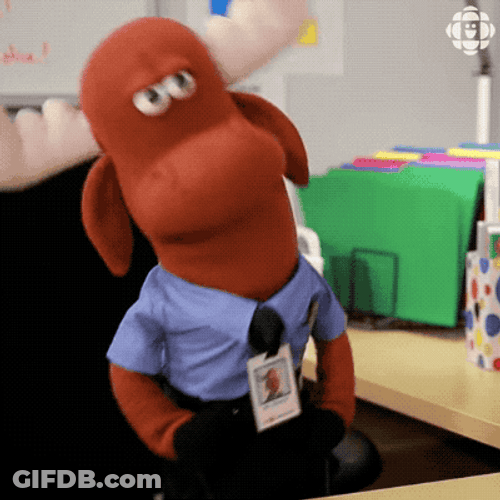 Moose Puppet Shaking Head GIF