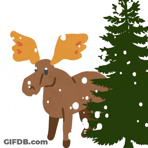 Moose Winter Happy Weekend GIF