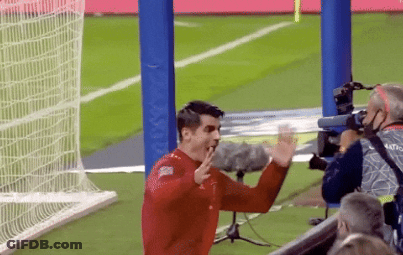 Morata Playing Excited Meme GIF