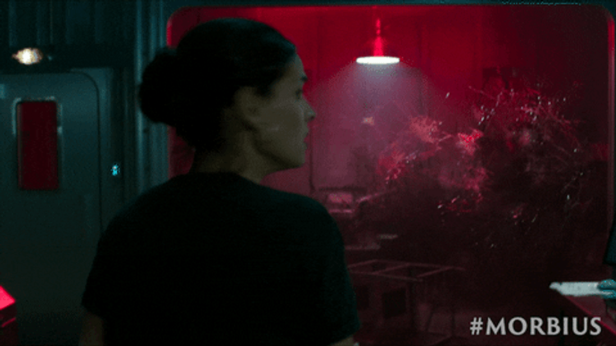 Morbius Martine Bancroft Panicking GIF