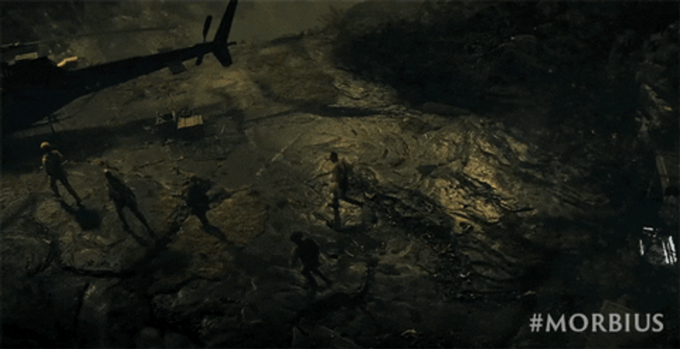 Morbius Running From Bats GIF