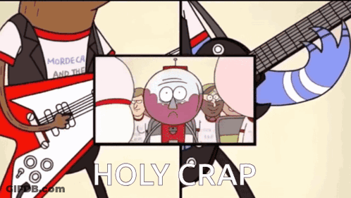 Mordecai And Regular Show Band Holy Crap GIF