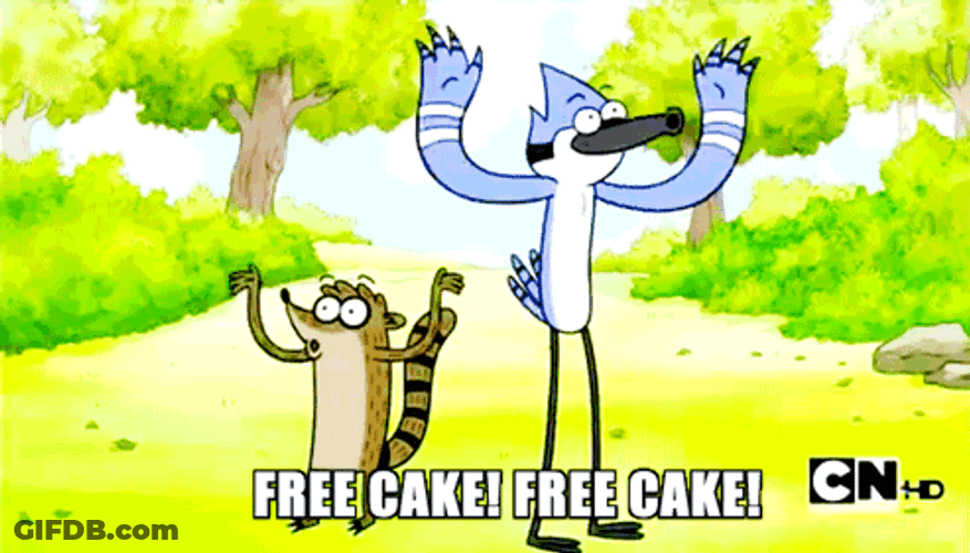 Mordecai And Rigby Birthday Party Free Cake GIF