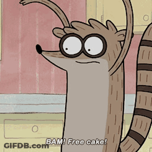 Mordecai And Rigby Free Cake GIF