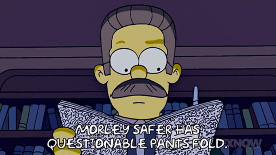 Morley Safer Has Questionable Pants Folded GIF