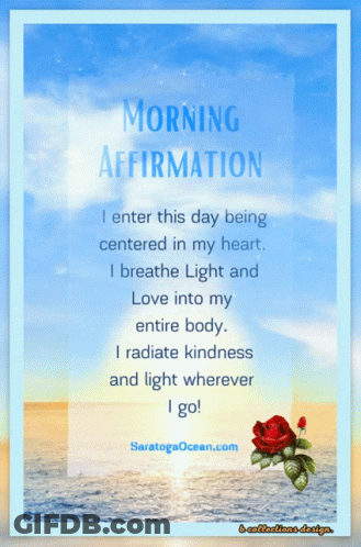Morning Affirmation Poster With Rose GIF