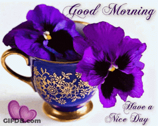 Morning Blessing Coffee & Flowers GIF