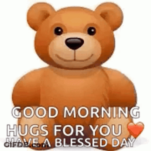 Morning Blessings Bear Hugs GIF