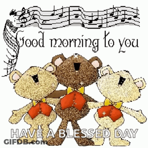 Morning Blessings Bears Singing GIF