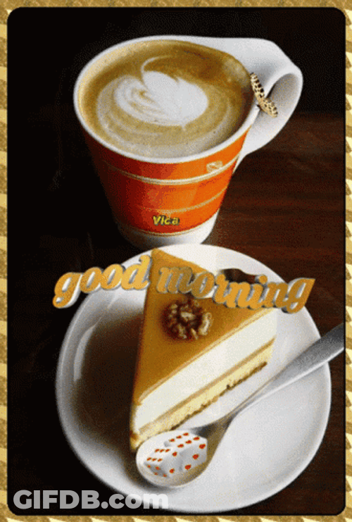 Morning Coffee Good Morning Cake Pastry Sweet GIF