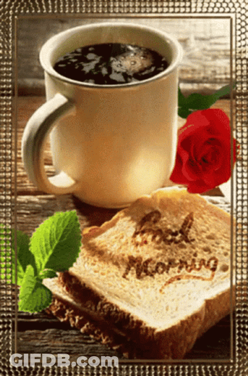 Morning Coffee Good Morning Roses Hot Cup Roses GIF
