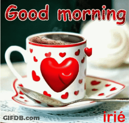 Morning Coffee Hearts Love Flowing GIF