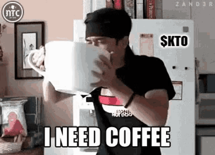 Morning Coffee I Need Coffee Matt Big Cup GIF