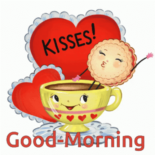 Morning Coffee With Biscuit Kisses Love Good Morning GIF
