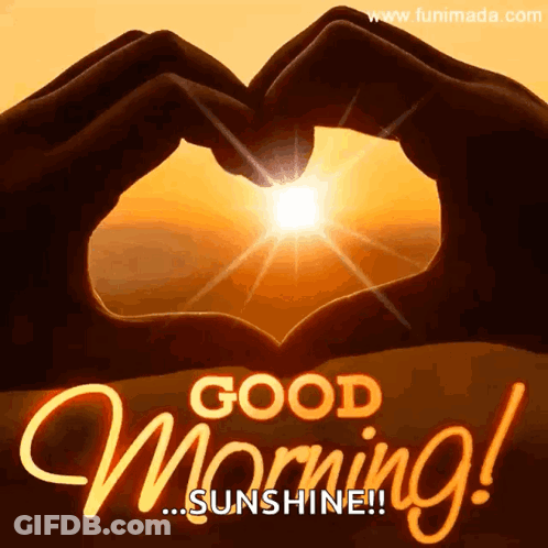Morning Sunshine Greeting Card Person Making Heart GIF