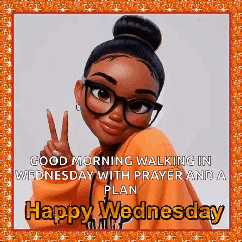 Morning Wednesday Black Woman Peace Sign GIF