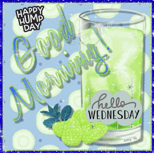 Morning Wednesday Glass Of Green Juice GIF