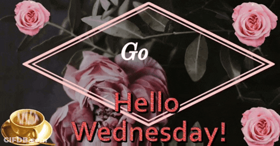 Morning Wednesday Pink Flowers With Coffee GIF