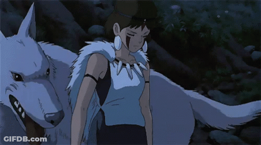 Moro Consoling Princess Mononoke GIF
