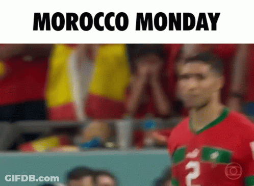 Morocco Monday Is Written Above A Soccer Player GIF