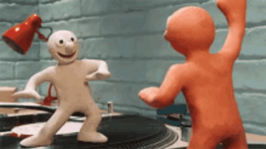Morph & Chad Dancing In Vinyl GIF