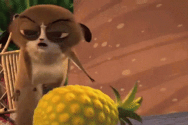 Mort Fights The Pineapple GIF