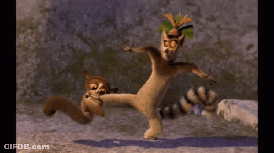 Mort Won't Let Go Of King Julien Feet GIF