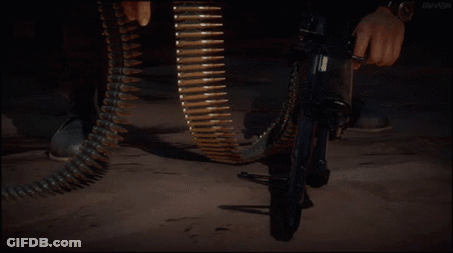 Mortal Kombat Rambo Machine Gun GIF