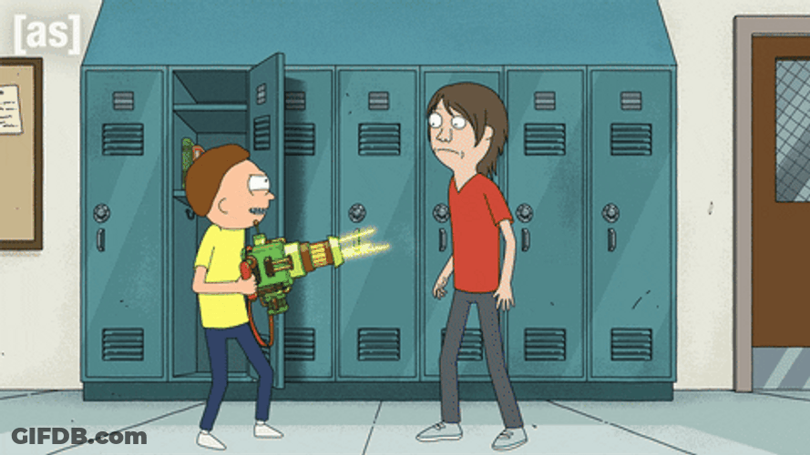 Morty Smith Shoots Raygun GIF