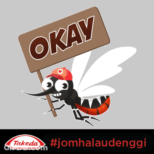 Mosquito Holding Sign Saying Okay GIF