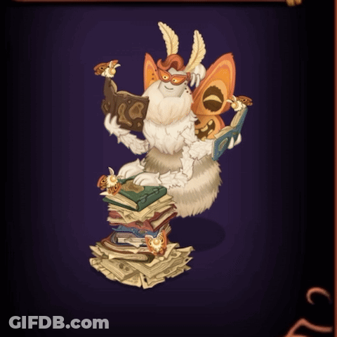 Moth Sitting On Books GIF