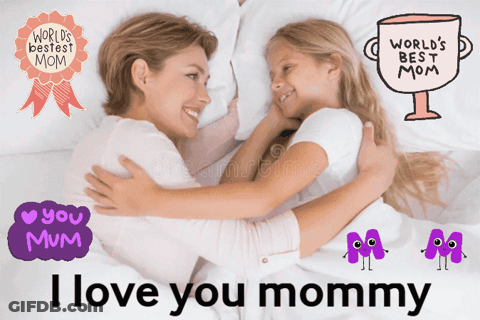 Mother And Daughter Hugging I Love You Mommy GIF