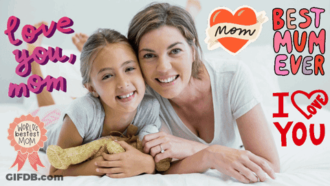 Mother And Daughter Love You Mom GIF
