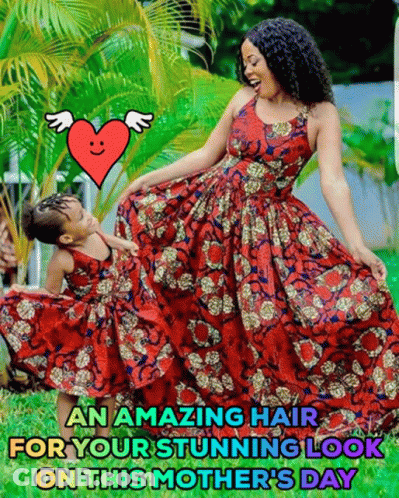 Mother And Daughter With Stunning Hair GIF