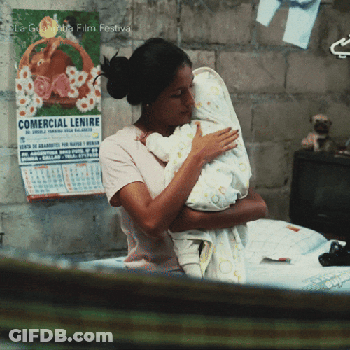 Mother Making Baby Burp GIF