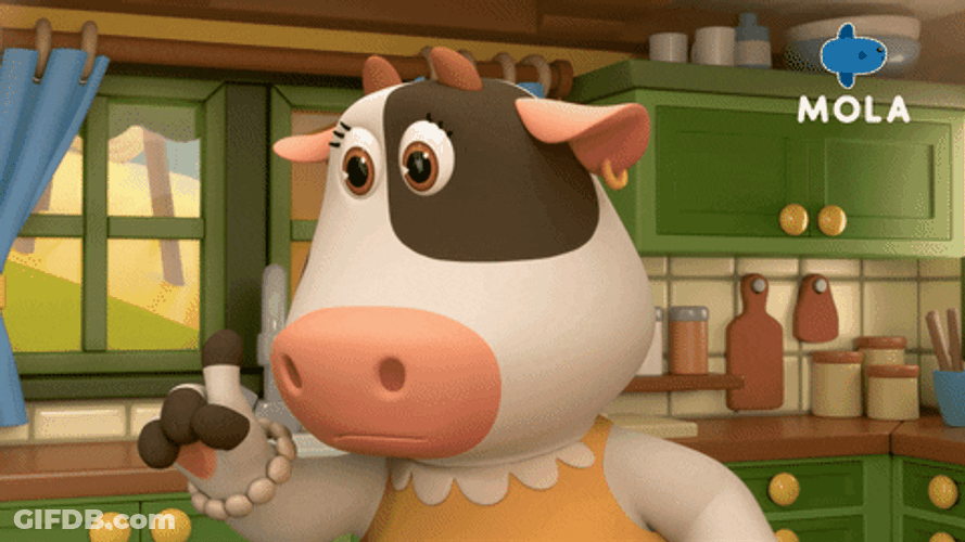 Mother Moo On The Kitchen GIF