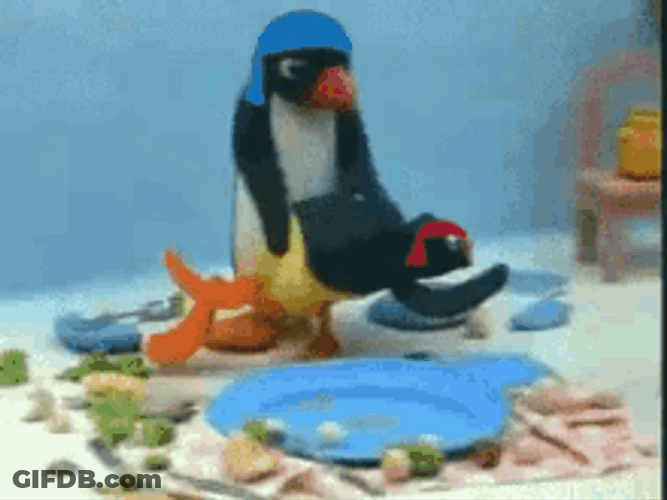 Mother Penguin Spanking Pingu GIF