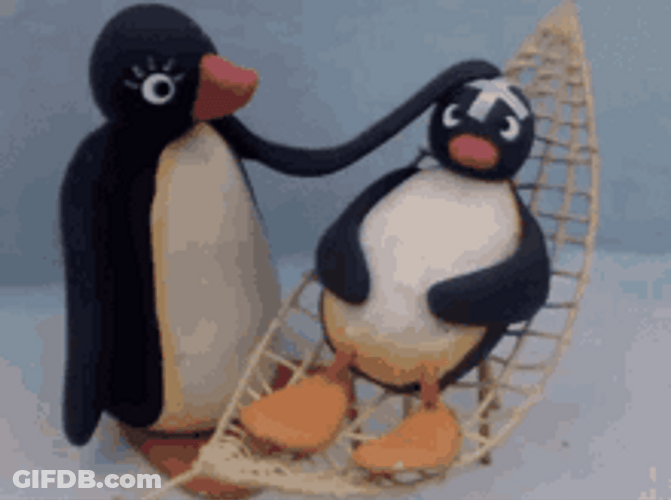 Mother Penguin Stroking Pingu GIF