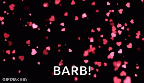 Mother's Day Barb Greeting With Pink Hearts GIF