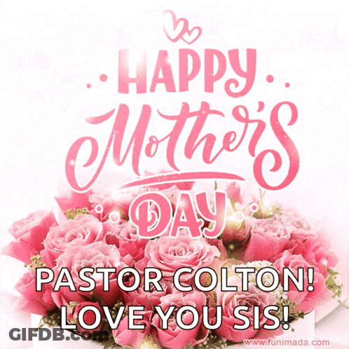 Mother's Day Card Pink Roses Happy Love GIF