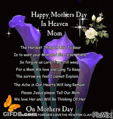 Mother's Day Card Purple Flowers GIF