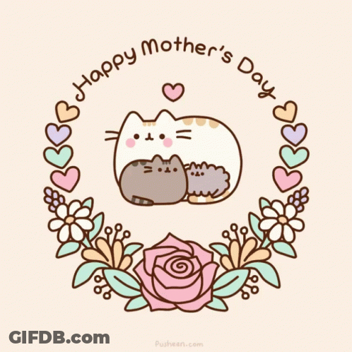 Mother's Day Card With Cat And Kitten GIF