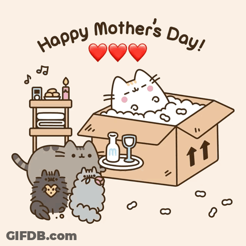 Mother's Day Card With Cat In Box GIF