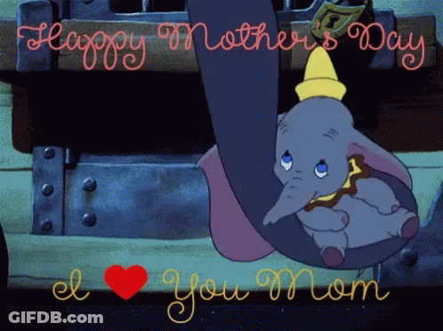 Mother's Day Card With Dumbo And Heart GIF