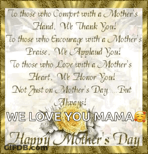 Mother's Day Card With Flower And Quote GIF