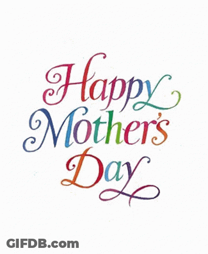 Mother's Day Card With Flowers Hearts Cat Bird GIF