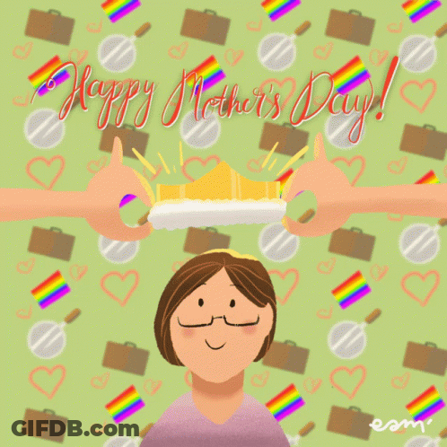 Mother's Day Card With Globe And Crown GIF