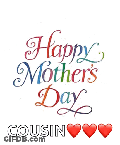 Mother's Day Card With Hearts And Cousin GIF
