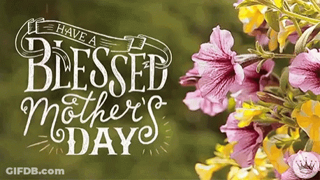 Mother's Day Card With Pink And Yellow Flowers GIF